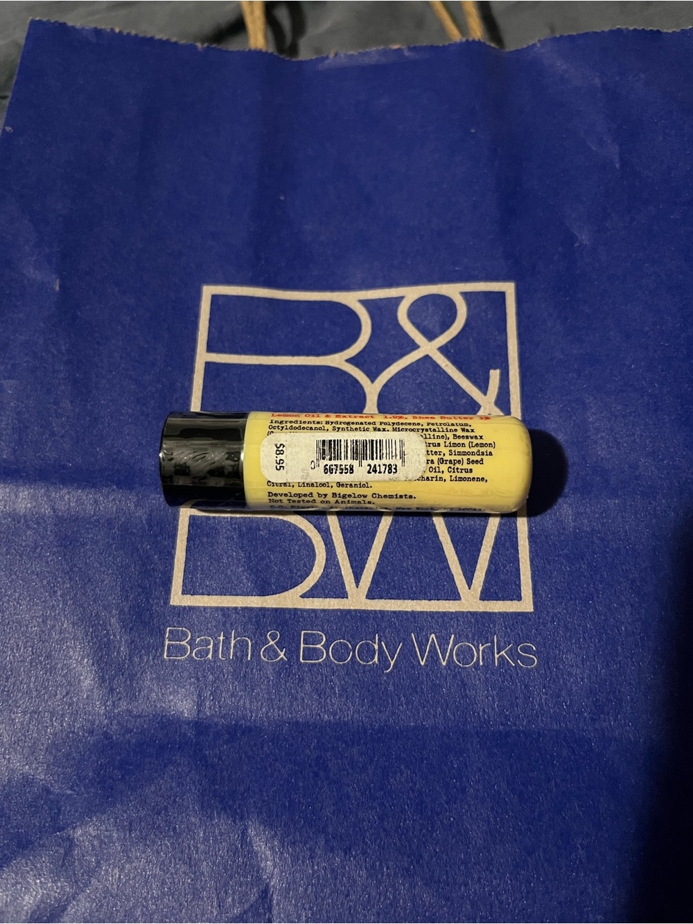 Bath & Body Works Lemon Lip Balm - Yellow & Black Tube - Picture 2 of 2